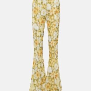 Acne Studios Pippen Green Floral Flared Pants US 4 / 36
